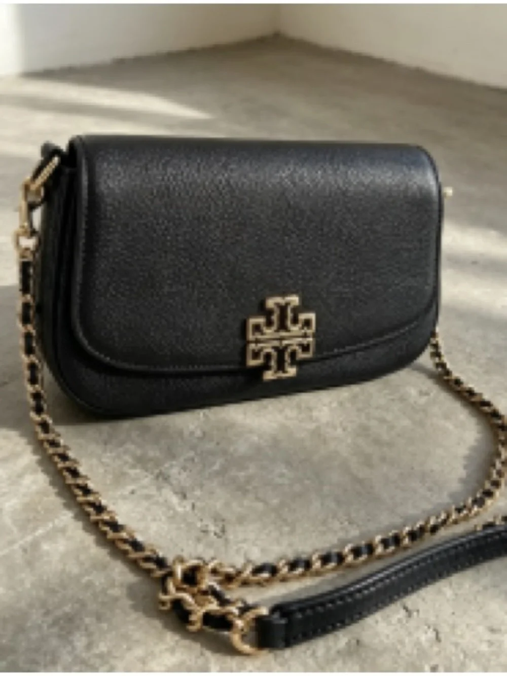 Tory Burch Black Leather Chain Crossbody Bag